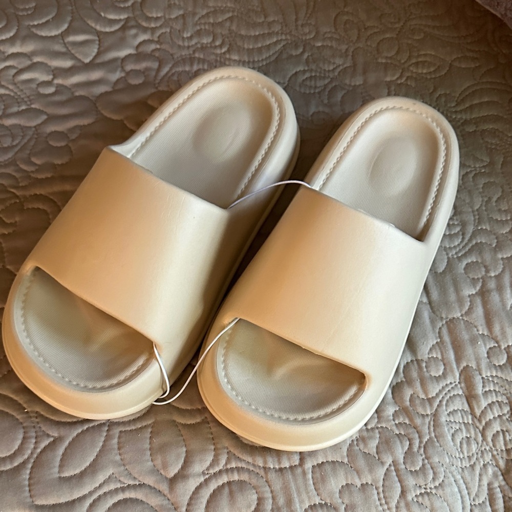 Chic Cream Slide Sandals for Women